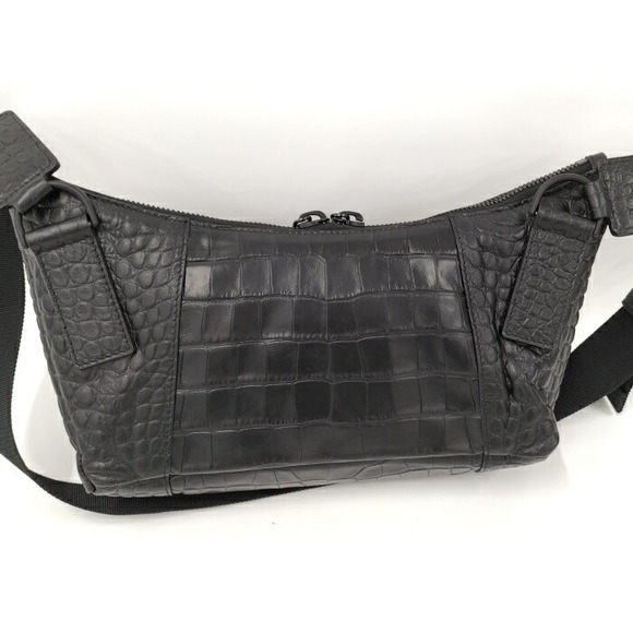Balenciaga Leather Bag Embossed Croco Shoulder Black - Picture 1 of 10